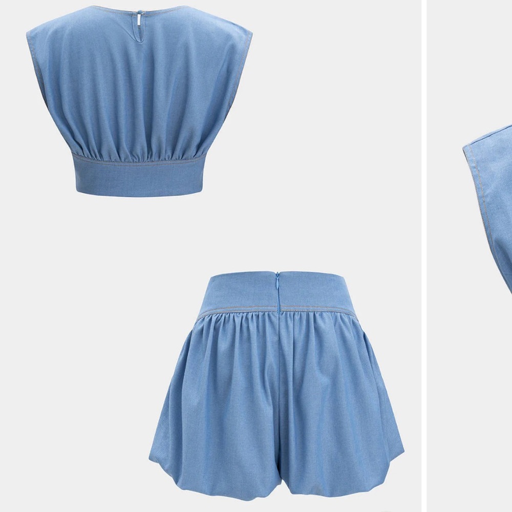 Blue Sleeveless Women's Top - Picture 2 of 16